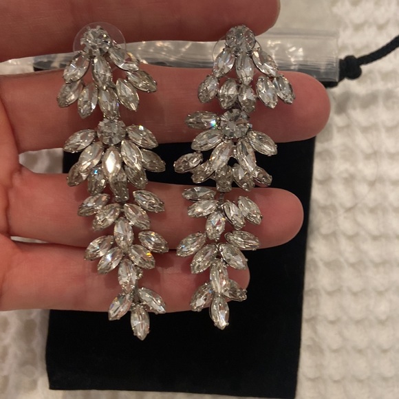 NEW Dannijo Heather Rhinestone waterfall Earrings from Revolve never worn - Picture 2 of 6